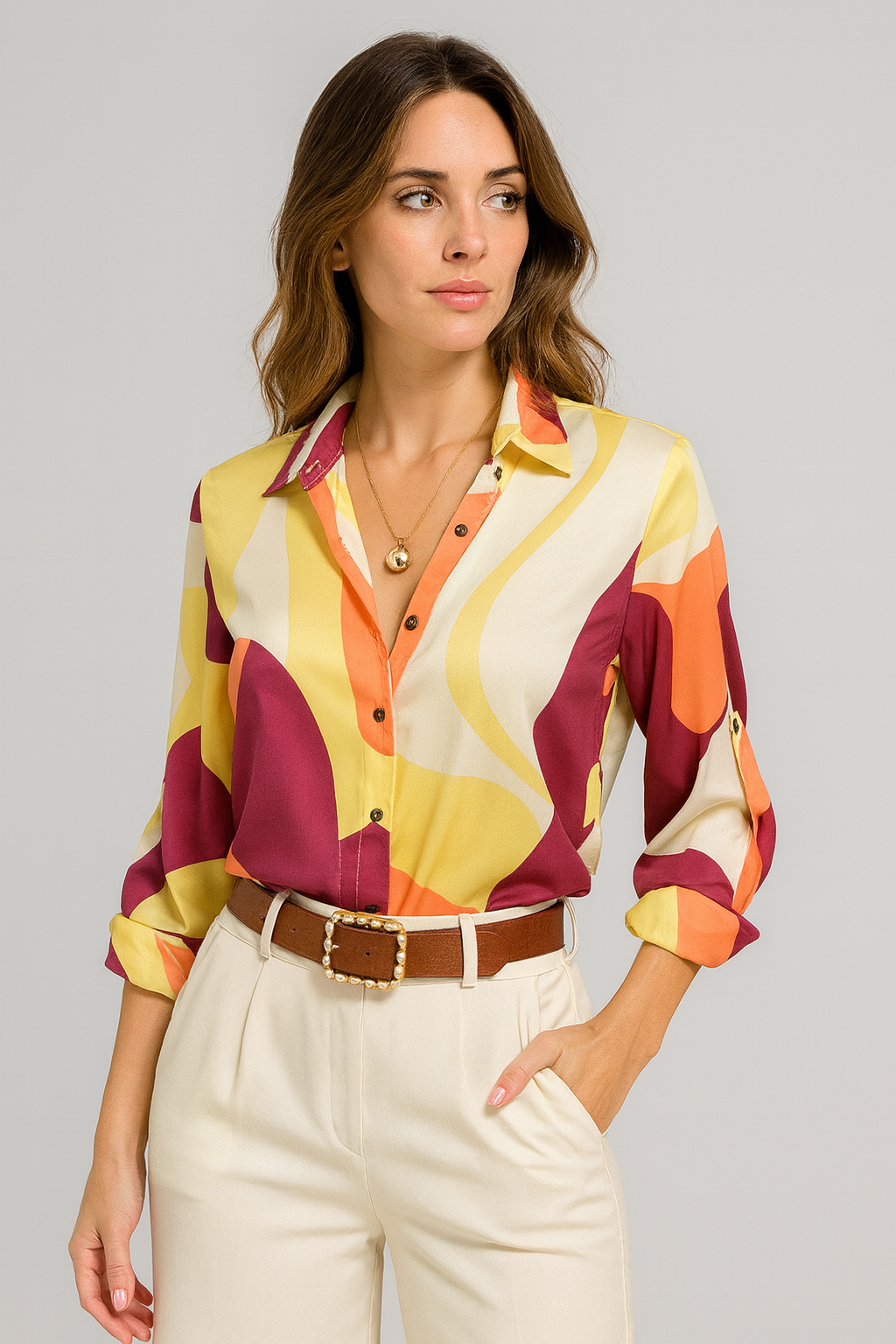 Camisa Estampada Importada de Mujer