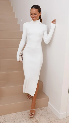 Vestido Largo Al Cuerpo De Lana Premium ISABELLE PILIER