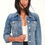 Miniatura: Campera De Jeans Celeste Retro De Mujer
