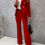 Miniatura: Conjunto Pantalón Palazzo y Blazer De Mujer Sastre Importado Rojo