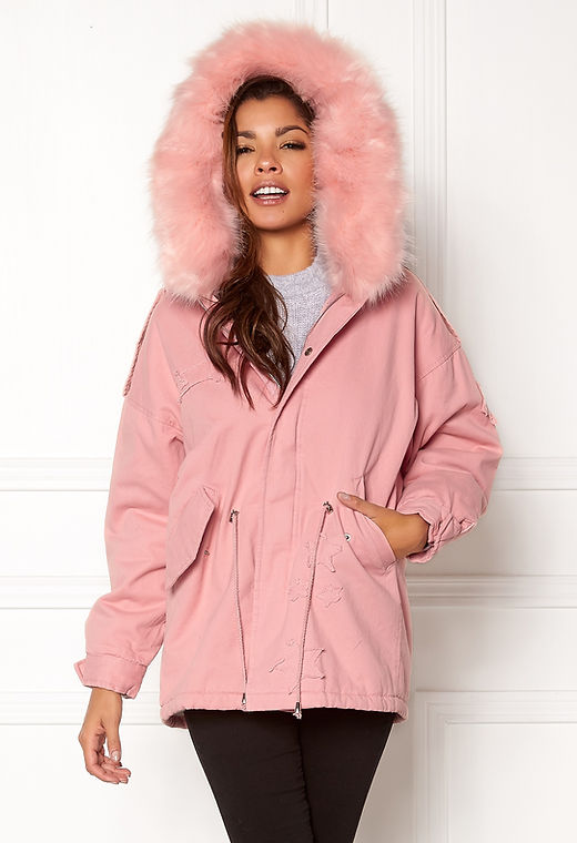 Parka Rosa De Mujer Entallada Con Peluche ISABELLE PILIER