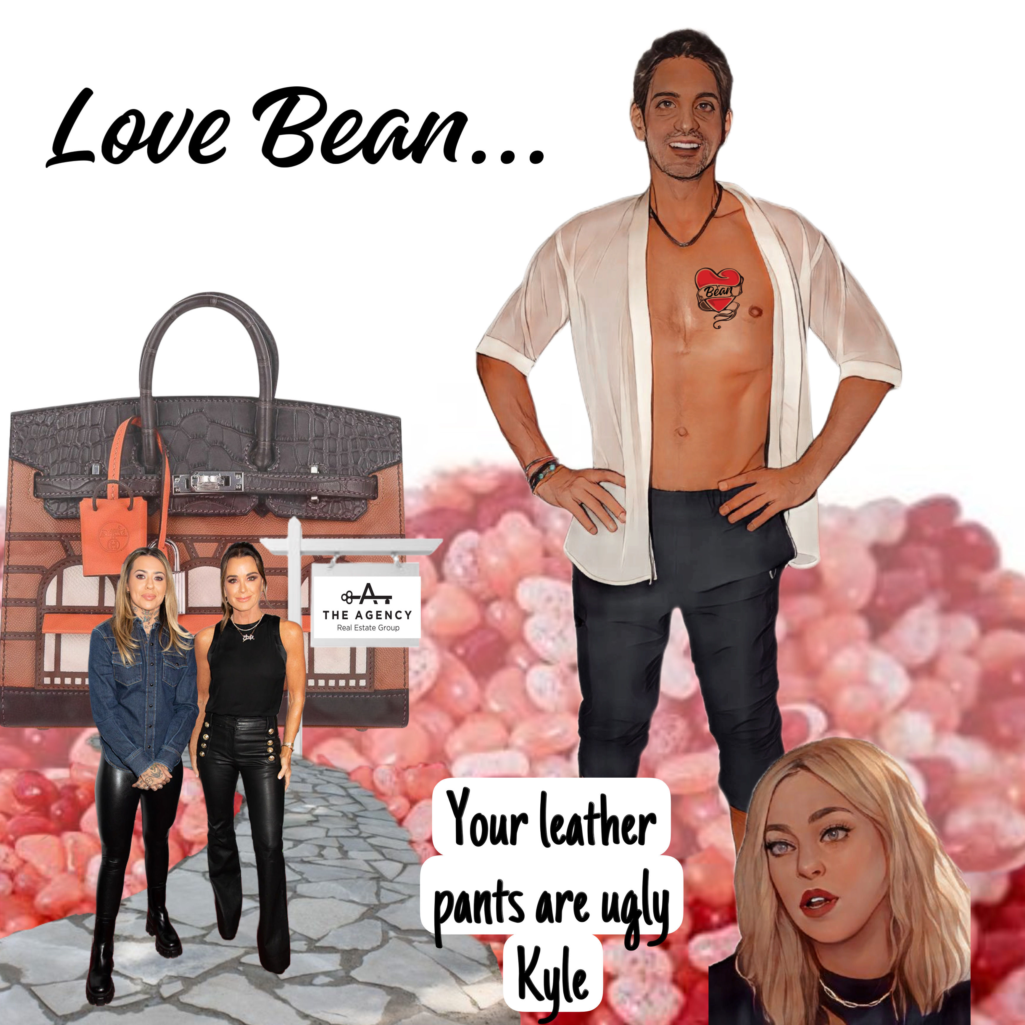 RHOBH - Love Bean Wrapped in Pleather- Bubble Free Vinyl Sticker