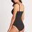 Thumbnail: Essentials sustainable Twist Front Multifit Singlet tummy control Tankini Top Sea Level Australia Black best best quality us