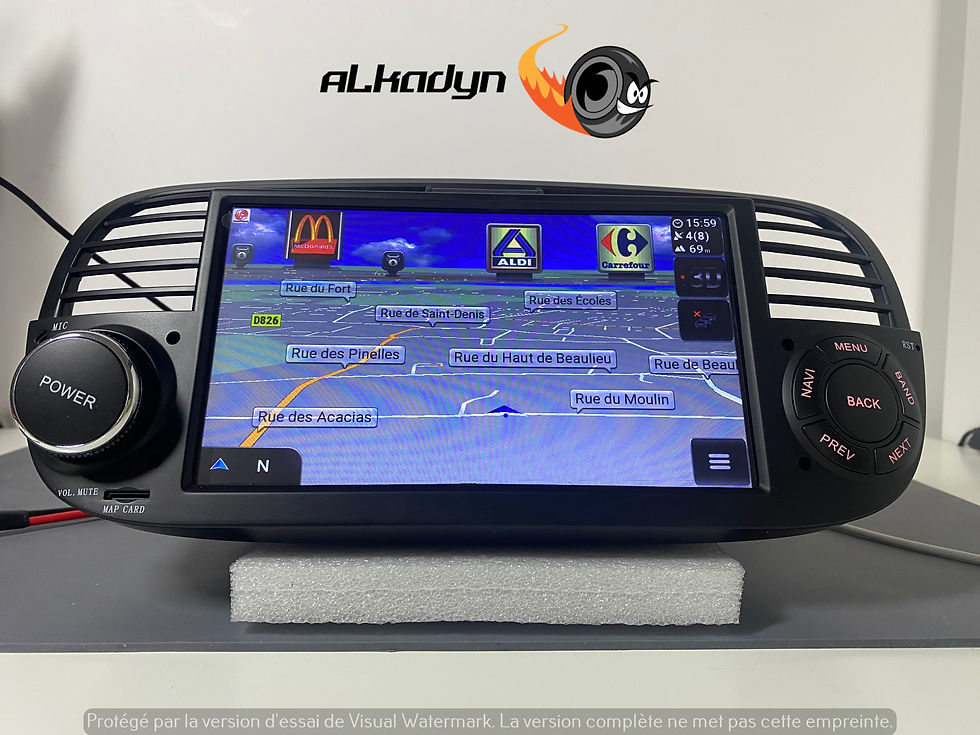 Miniatura: Autoradio GPS Fiat 500 Alkadyn Android noir 2008-2015