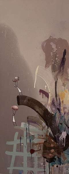 18.) Ed Valentine, Untitled Metaphor with Blue-Purple Smear,2007, oil and acrylic on canvas 20x48 inches.jpg