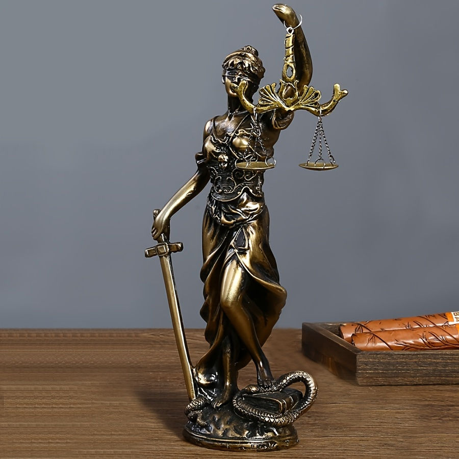 Miniatura: Estátua Decorativa Deusa da Justiça em Cobre (Retrô)