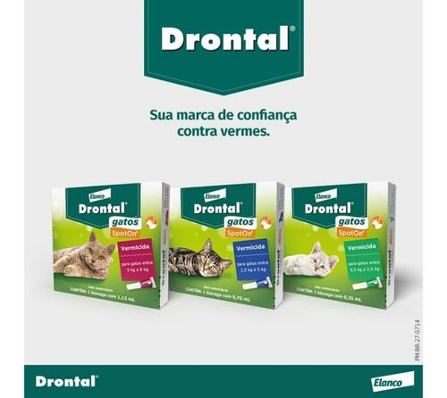 Miniatura: Vermifugo Drontal Spoton Gatos 5kg À 8kg