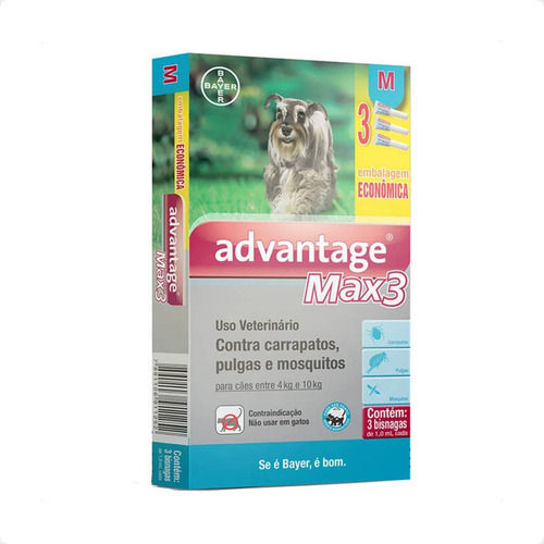 Miniatura: Advantage Max3 Cães De 4 - 10 Kg Antipulgas 3 Pipetas