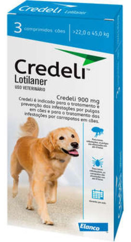 Miniatura: Credeli 900mg Para Cães De 22kg A 45Kg - 3 Comprimidos
