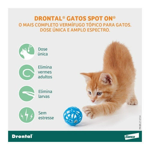 Miniatura: Vermifugo Drontal Spoton Gatos 5kg À 8kg 1,12ML