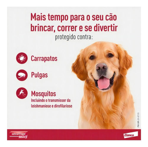 Miniatura: Advantage Max3 Cães Até 4kg 3 Pipetas 0,4ml - Antipulga