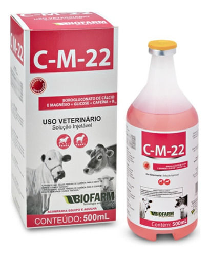 Biofarm Equinos C-m-22 Fr 500ml Glicose + Cafeína + B12