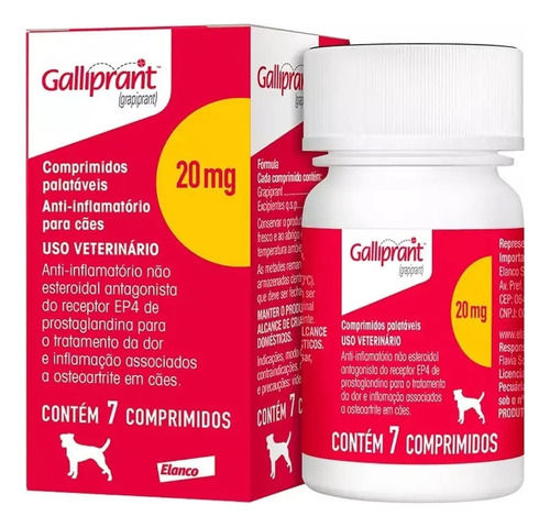Galliprant 20mg Com 7 Comprimidos Anti-inflamatório