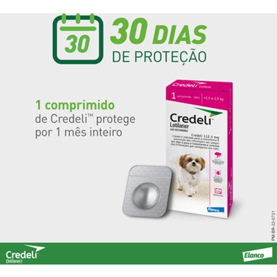 Miniatura: Credeli 56,25mg Para Cães De 1,3kg A 2,5Kg - 3 Comprimidos