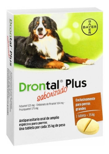 Miniatura: Drontal Plus Para Cães Até 35kg - 2 Comprimidos Sabor Carne