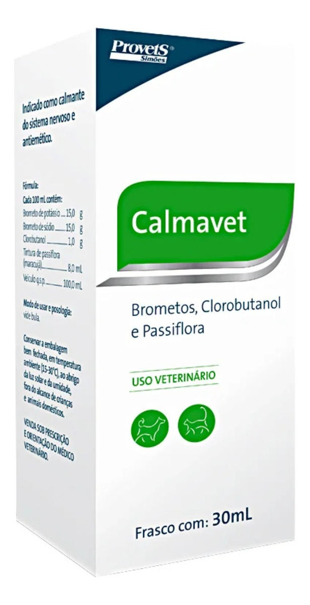 Calmavet 30ml Para Cães E Gatos Calmante Natural Provets