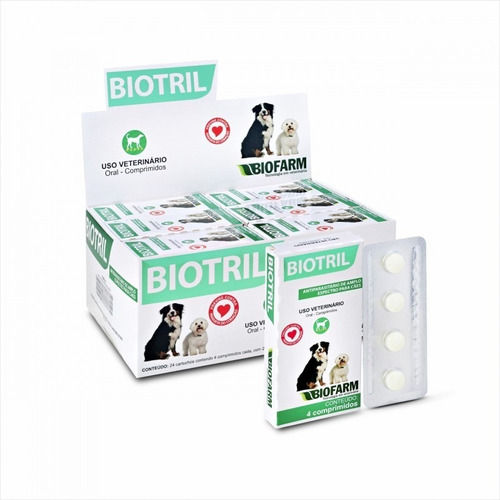 Biotril - Vemífugo C/4cp Para Cães