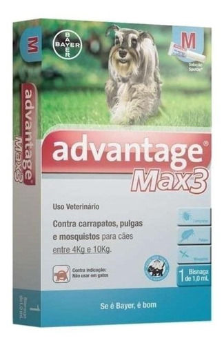 Miniatura: Advantage Max3 Cães De 4 - 10 Kg Antipulgas 3 Pipetas