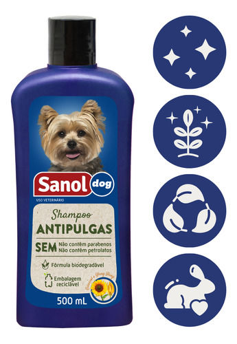 Shampoo Antipulgas Sanol Dog - 500ml