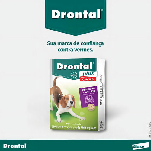 Miniatura: Drontal Plus Para Cães Até 10kg - 4 Comprimidos Sabor Carne