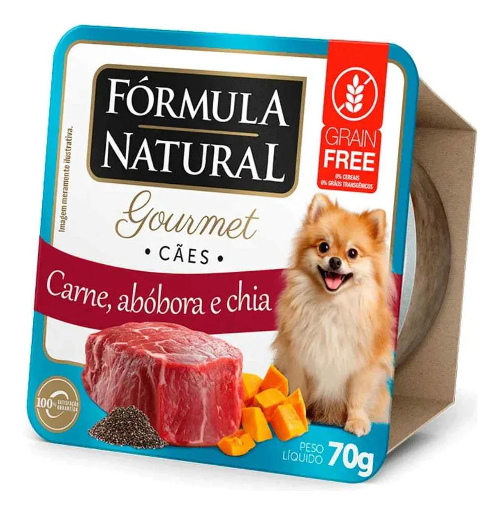RAÇÃO ÚMIDA PARA CÃES CARNE 70GR - FÓRMULA NATURAL