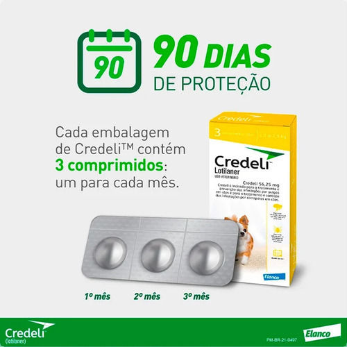 Miniatura: Credeli 56,25mg Para Cães De 1,3kg A 2,5Kg - 3 Comprimidos