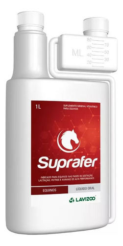 Suprafer Lv 1 Litro - Suplemento Para Equinos - Lavizoo
