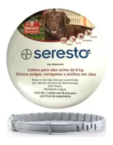 Miniatura: Coleira Seresto Cães Acima De 8kg Original - Envio Imediato