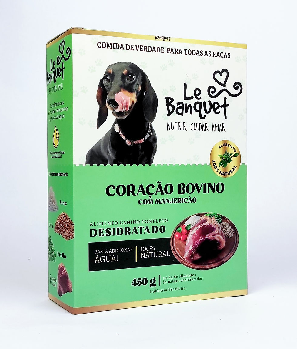 Alimento Natural Completo-Coração Bovino com Manjericao 450g