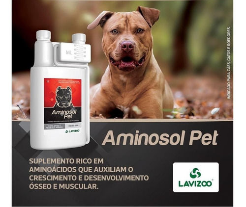 Miniatura: Aminosol Pitbull Pet 1l Lavizoo Suplemento Para Cães.