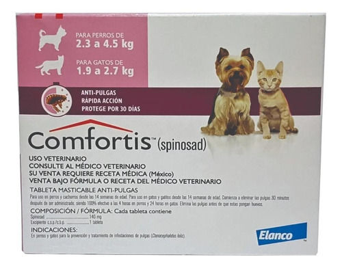 Miniatura: Antipulgas Cães E Gatos Comfortis 140mg Com 3 Comprimidos