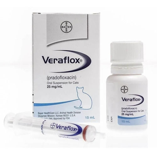 Antimicrobiano Veraflox Suspensão 25mg 15 Ml Gatos Palatável
