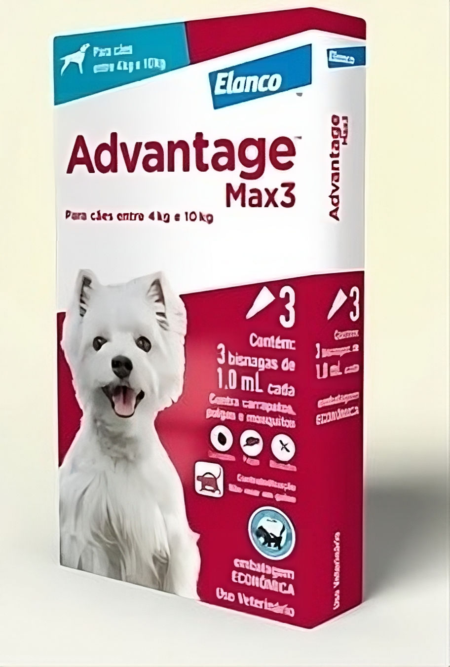 Miniatura: Advantage Max3 Cães De 4 - 10 Kg Antipulgas 3 Pipetas