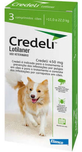 Miniatura: Credeli 450mg Para Cães De 11kg A 22Kg - 3 Comprimidos