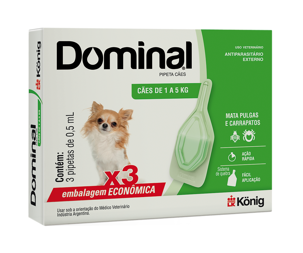 Pipeta Dominal X 3 Cães 1 A 5KG 0,5ML