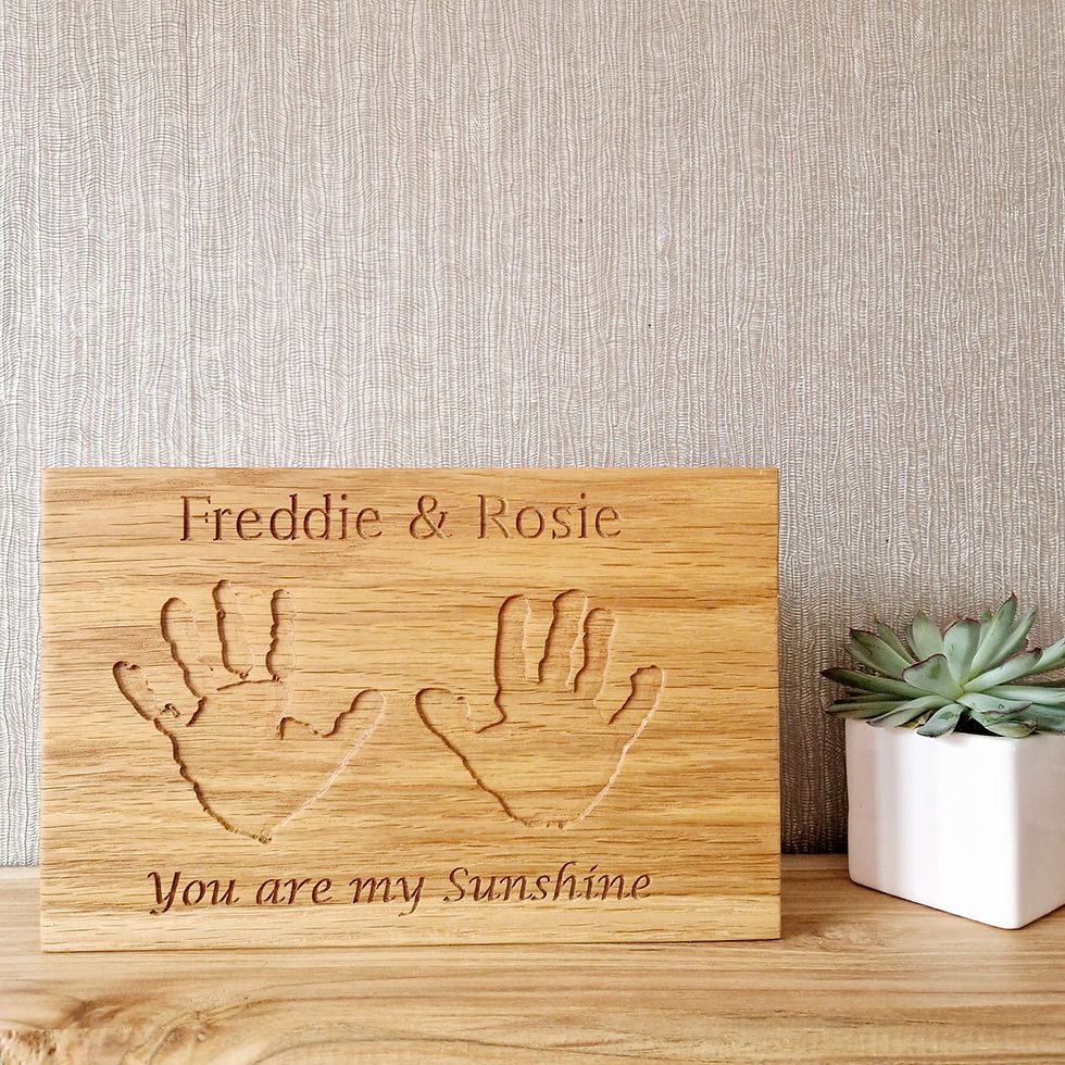 Thumbnail: Engrave Oak Hand Print Plaque