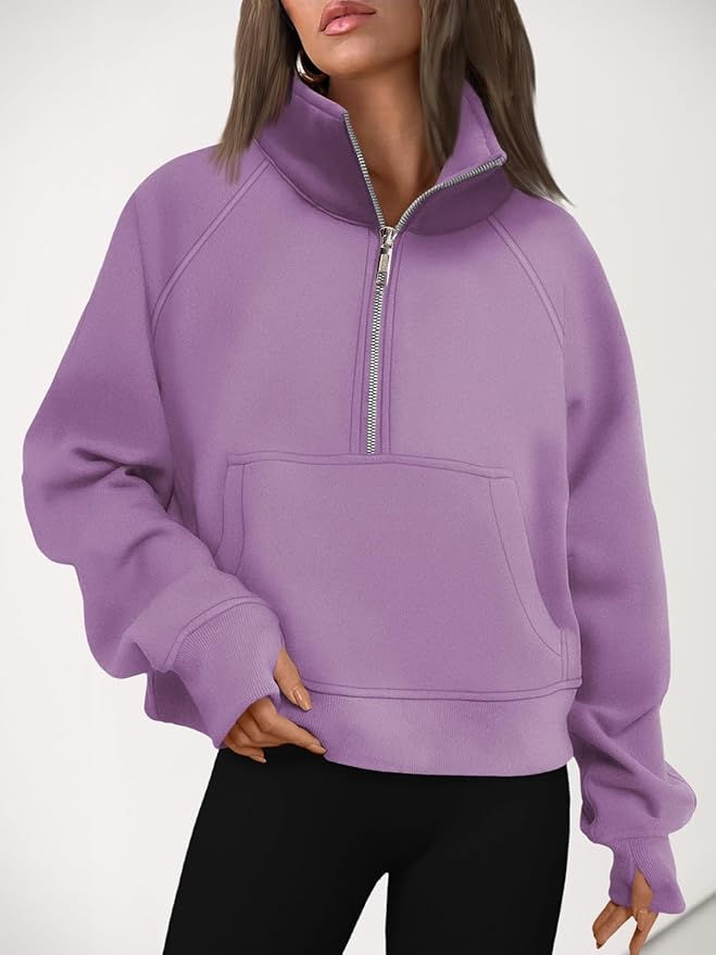 Half Zip Crop Pullover