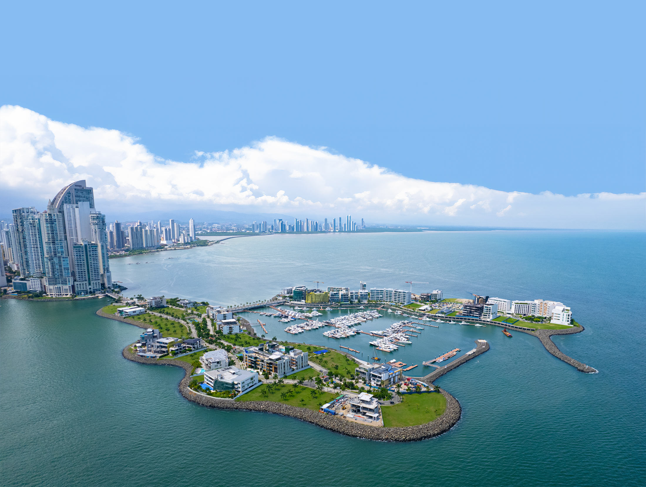 The two residential islands off Punta Pacífica.