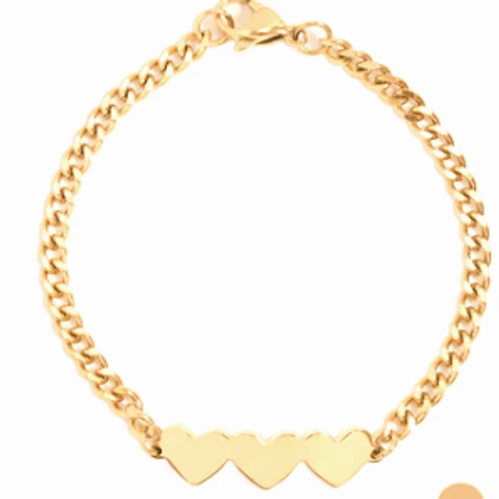 3 Hearts Engravable Matrix Chain Bracelet