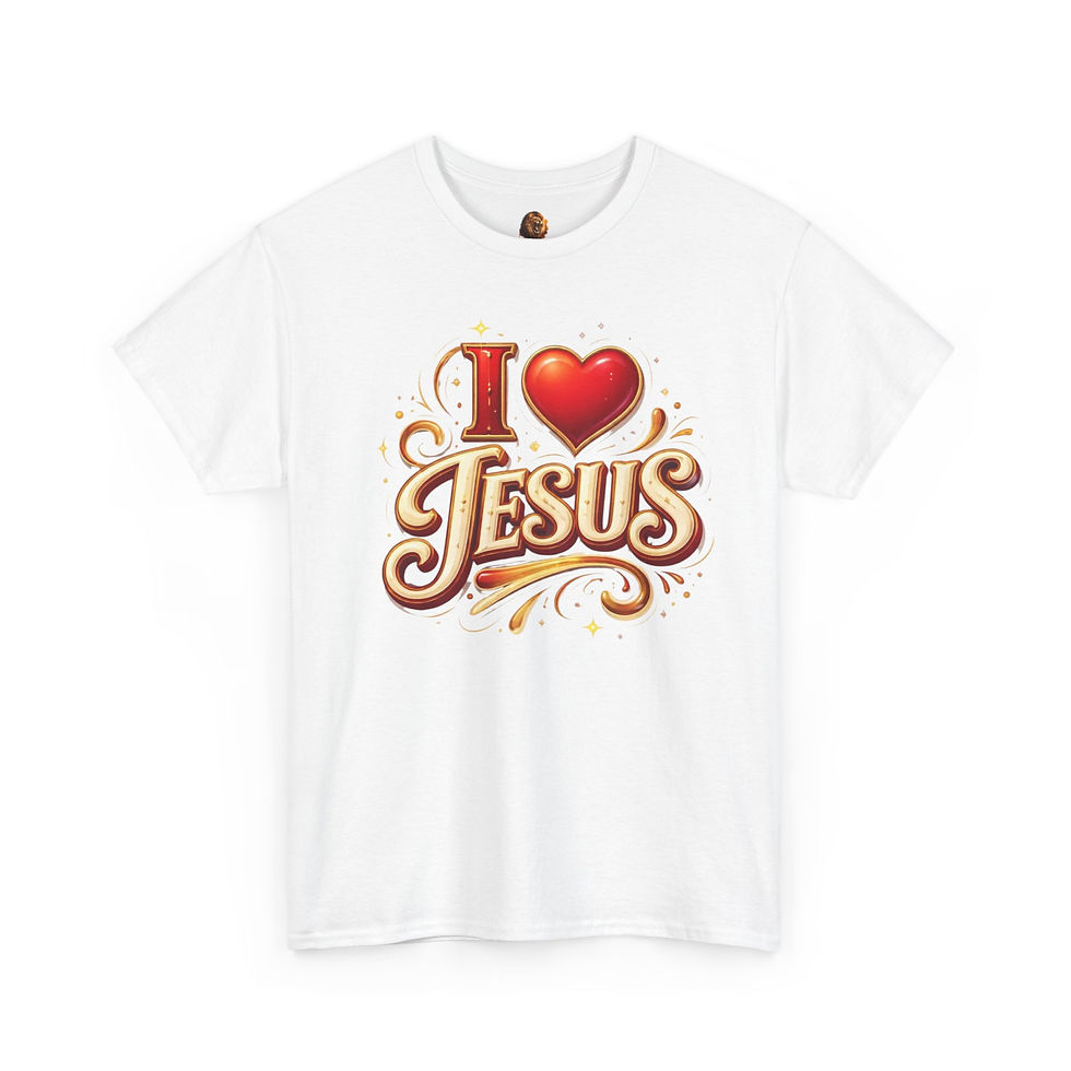Thumbnail: Jesus Love T-Shirt — "I  Jesus" Front & "Jesus Loves You" Back Christian Tee