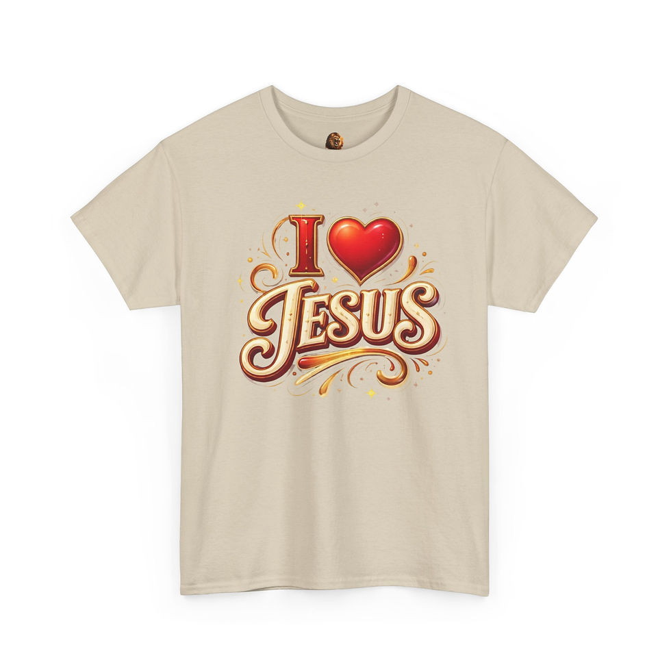 Thumbnail: Jesus Love T-Shirt — "I  Jesus" Front & "Jesus Loves You" Back Christian Tee