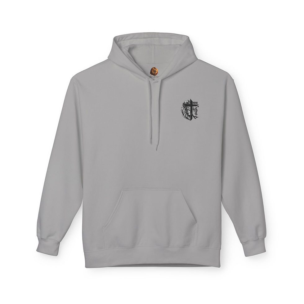 Thumbnail: Man of Faith Lion Cross Hoodie — Christian Faith Graphic Hoodie