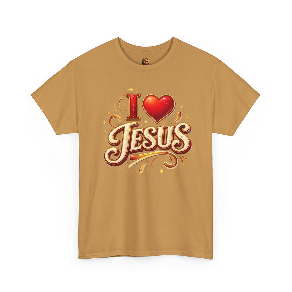 Thumbnail: Jesus Love T-Shirt — "I  Jesus" Front & "Jesus Loves You" Back Christian Tee