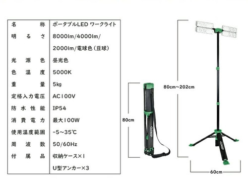 でれピカLEDワークライト TWIN8000 | CLEZEED クレジード