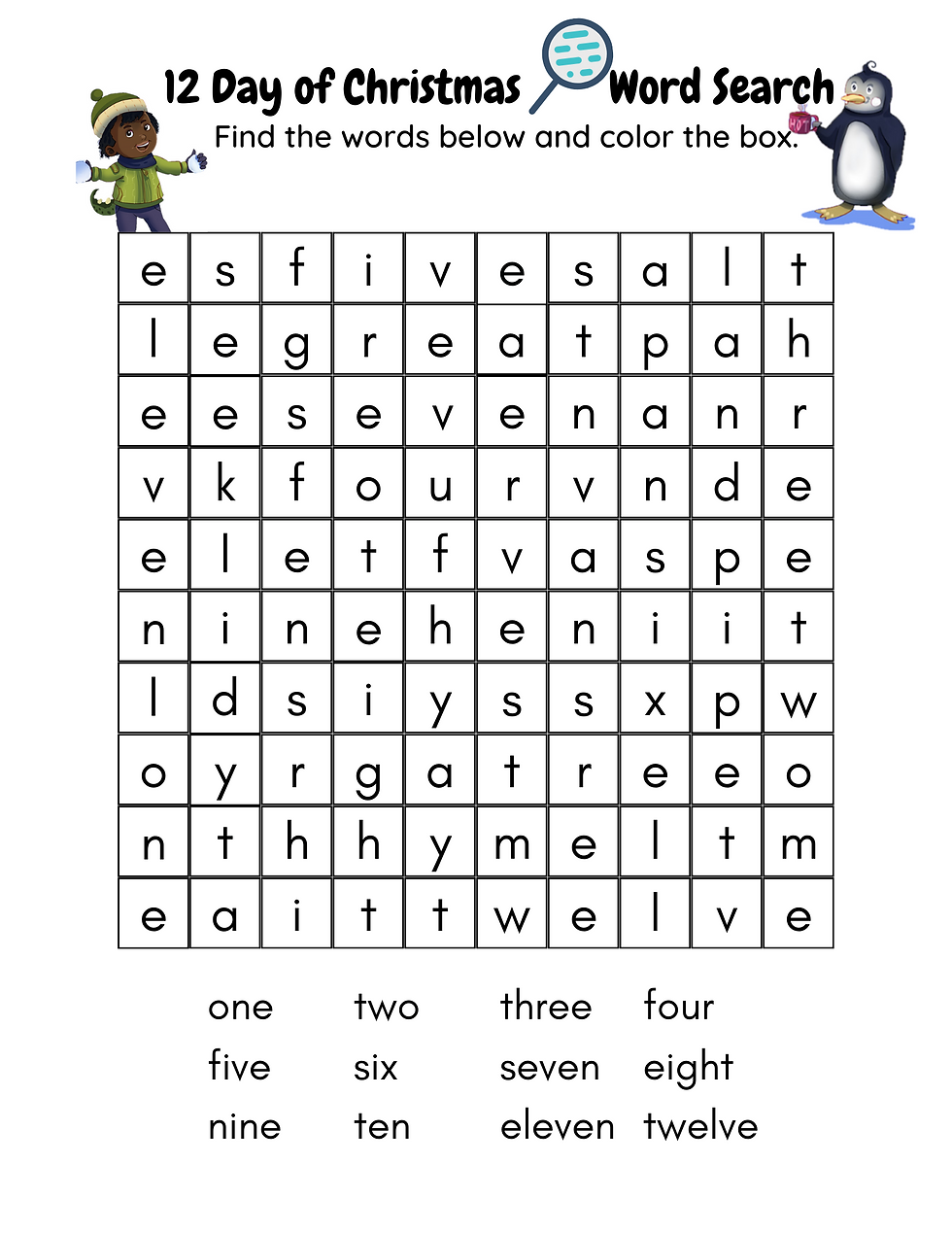 Thumbnail: Activity and Worksheets Printables 12 Days Before Christmas