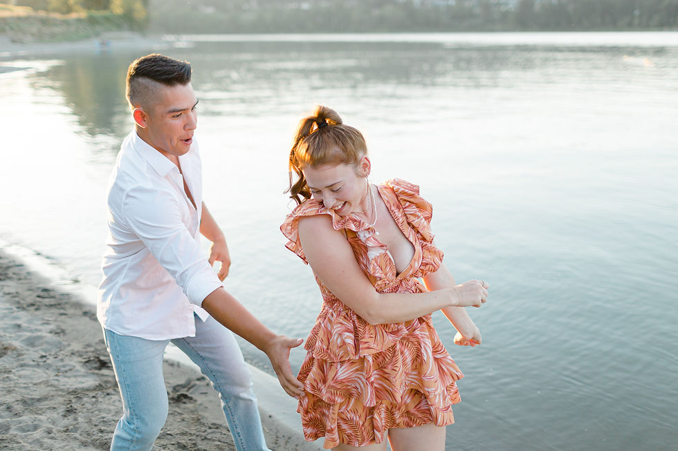 spicy couple session on the beach in abbotsford
