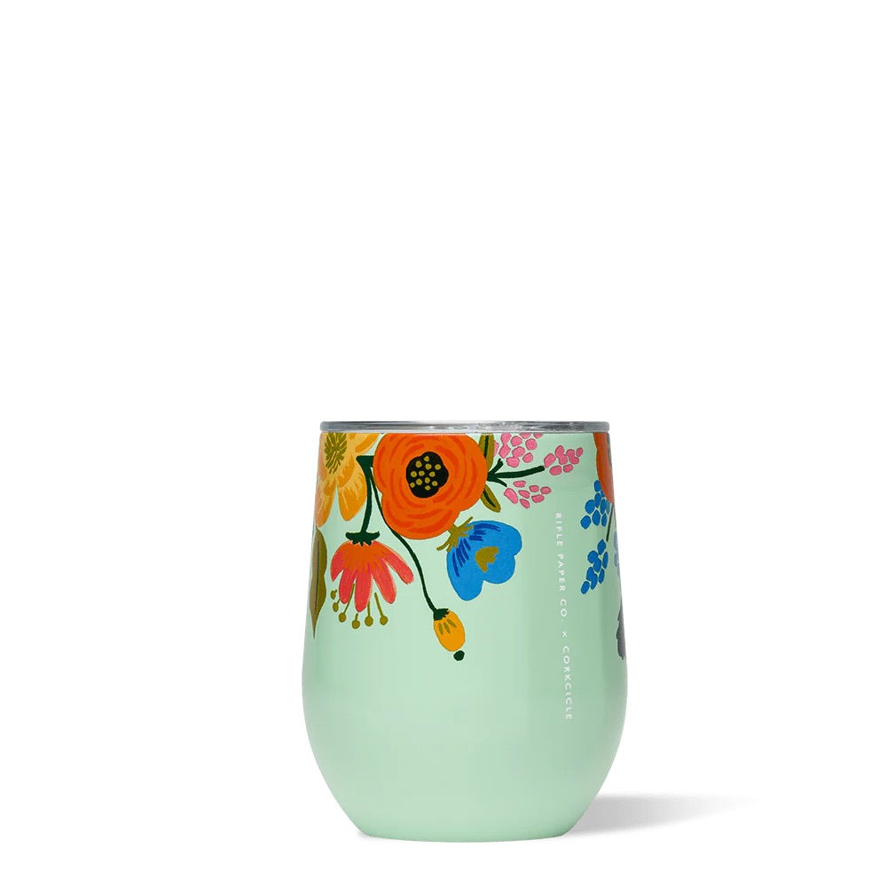 Corkcicle - 12oz ‘Rifle Paper’ Stemless Cup - Lively Floral Mint