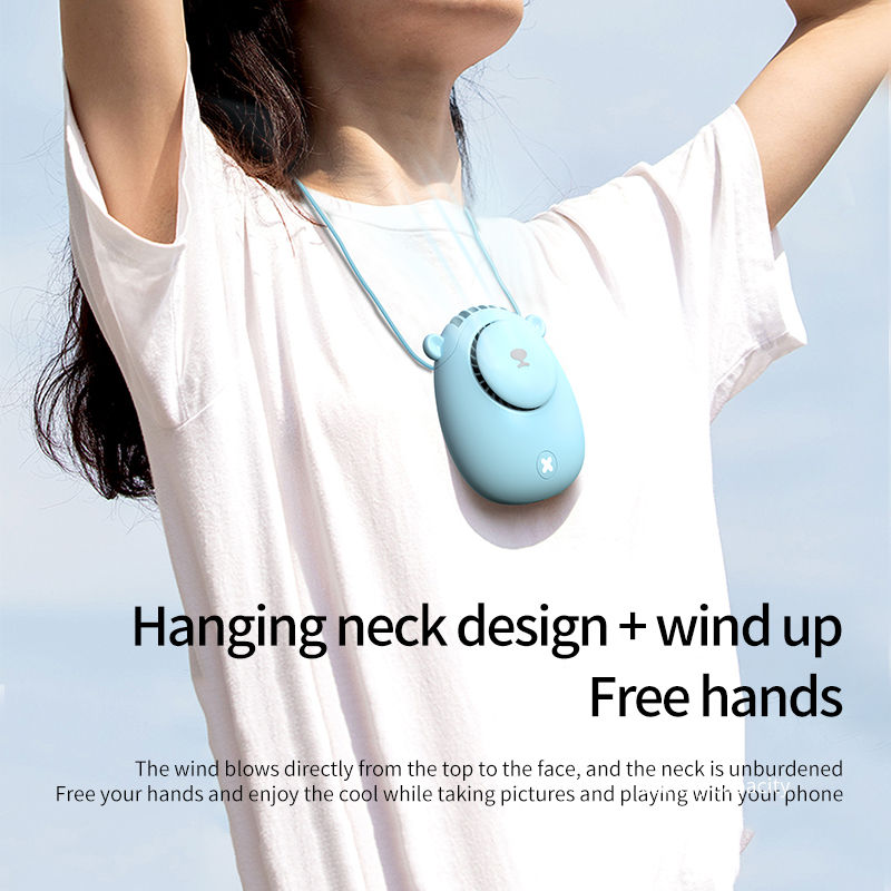 Miniature : Handheld Summer Portable Fan Rechargeable Personal Fan 3 Speeds Handheld Fan Qui