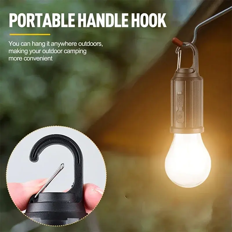 Miniature : LED Solar Camping Lights USB Rechargeable Bulbs Lamp Dimmable with Hooks Vintage