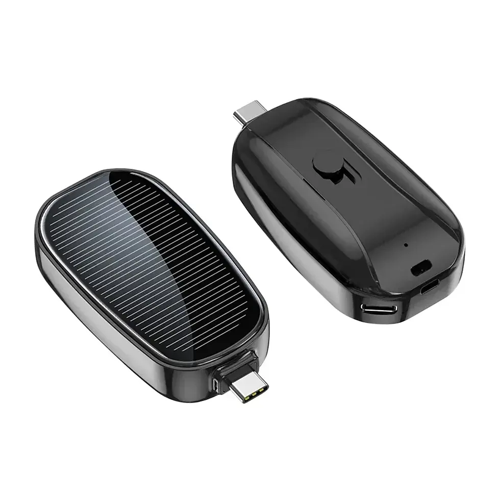 Miniature : Solar Power Bank Mini Key Ring Portable Charger 1200mAh Outdoor Camping External